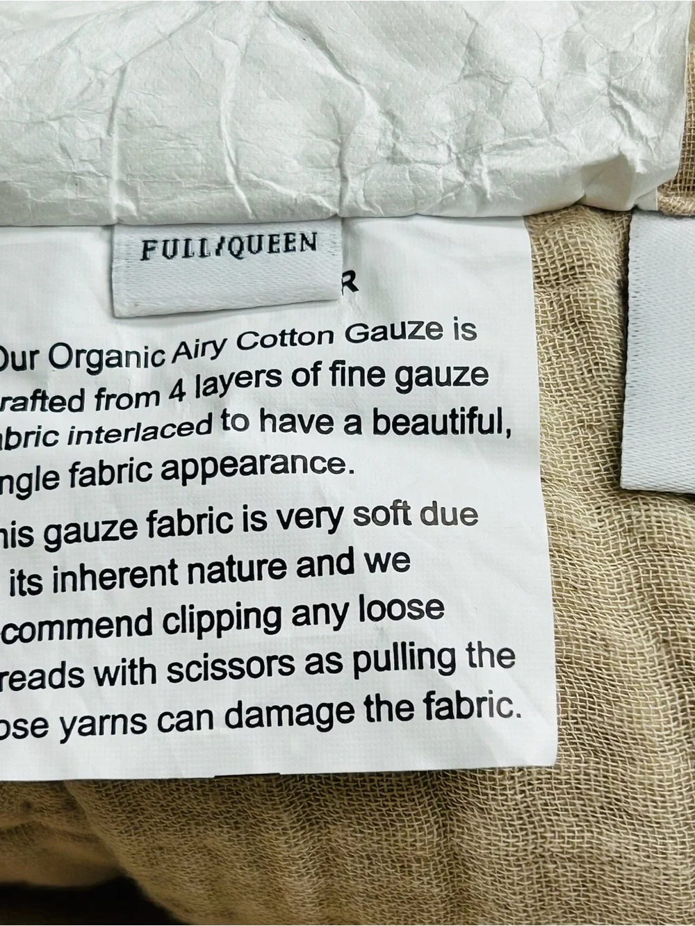 QUINCE Organic Airy Gauze Dream Quilt Full/Queen Dune 9055